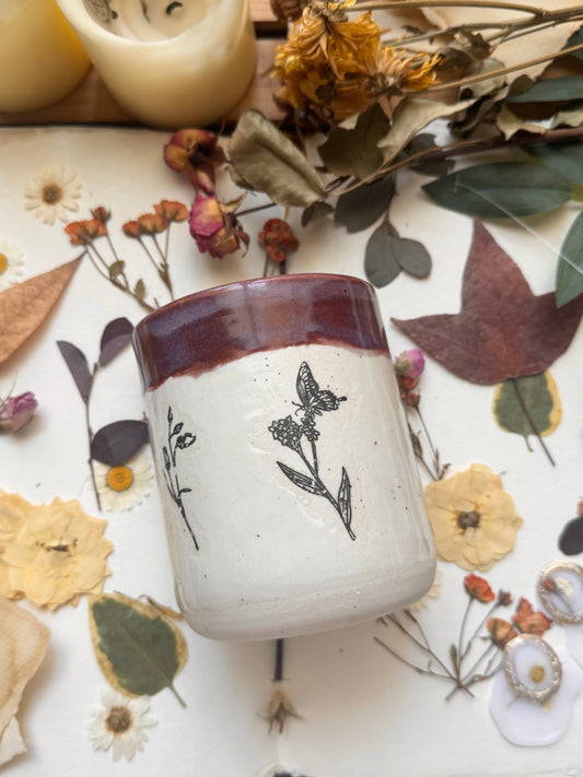 Large Purple Floral Tumbler